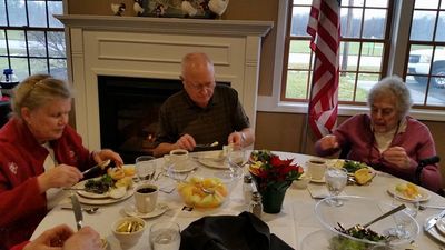 Smith Gathering: Fall at Nicoles 12-06-14 Table 3 partial
Jan Mack Higham; Jack Higham; Mary Lou Costello Maynard
