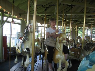 Dave Smith and Family Visit Carousel Tour 4
Jan Higham.  Will she fall off?
