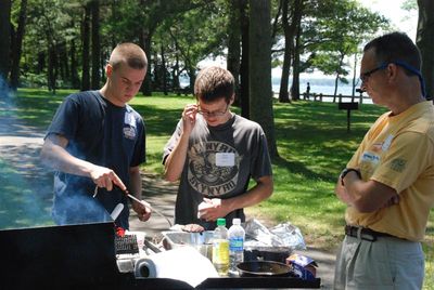 Reunion 2010
Chefs at Work.  Arik Foley and David Higham.  Ben Hughes watches.
