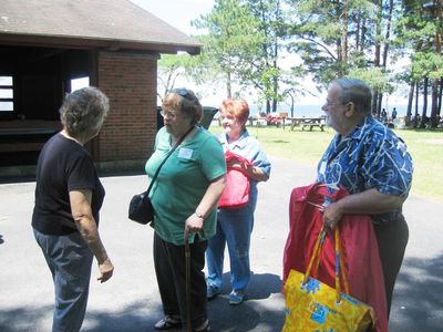 Reunion 2010
Jan Higham greets Mary Smith Taglieri; Susan Taglieri Miller; and Don Miller.  Richard Taglieri is behind Don.
