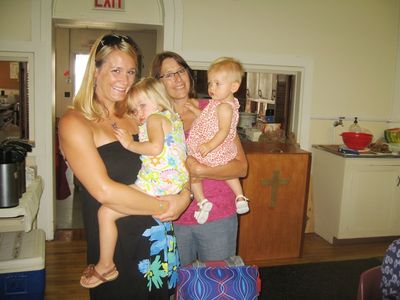 Reunion 2012
Laura Hart Puryear holding Olivia Puryear, Julie Maynard Hart holding Madelyn Puryear.  Three generations.  With Mary Lou Costello Maynard, 4 generations of Maynards!

