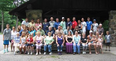 Reunion 2014 Green Lakes S.P. Group Photo
Front Row, L to R: Jane Curtiss Watkin; Anna Watkin; Sue Higham Foley: Eli Glazer; Janice Rung Abrams; Mary Smith Taglieri; Miriam Smith Parmelee; Abigail Parmelee; Florie Parmelee; Jan Mack Higham; Bill Tousant; Blake Tousant; Rebecca Smith Tousant; Bella Tousant; Cole Entwistle;
2nd Row: Tyler Entwistle; Joan Higham Entwistle; Christy Watkin Yoder; Zach Yoder; Jen Fitzgerald; Bob Abrams; Richard Taglieri; Jim Parmelee; David Wendell (friend of Abigail); Nathan Parmelee; Jack Higham;
3rd Row:  Dan Fitzgerald; Randy Blowers; Laurie Fitzgerald Blowers; Joe Higham; Steve Smith; Jim Higham; Adam Phoenix; Andy Foley; Ted Foley; Ann Higham Hughes; Ben Hughes; Joe Hughes; Justin Entwistle;

Missing from photo, but attending reunion: Betty Higham Sauerzopf; Bob Sauerzopf; Mary Higham Glazer; Mark Glazer; Audriann Glazer; Jane Higham; Andrew Awad
