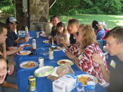 2015 Family Reunion, July 11, 2015
Mostly Highams
L to R: Sam Hughes; David Higham; hidden, Katie Higham Phoenix; Adam Phoenix; Joe Higham; Laurel Higham; Riley Hughes; Jane Higham; Joe Hughes.
Glazer family in far background
