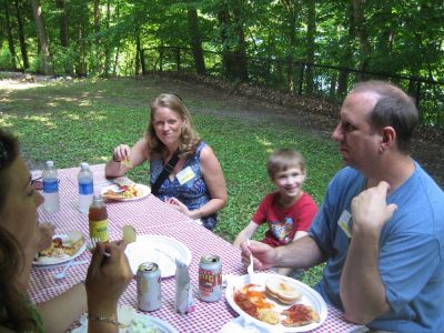 2015 Family Reunion, July 11, 2015
L to R: Ann Higham Hughes; Charlie Knieren; Dad, John Sauerzopf

