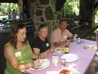 2015 Family Reunion, July 11, 2015
L to R: Cathy Cox; Jan  Mack Higham; Ben Hughes
