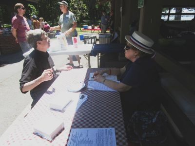2018 Family Reunion, July 7, VBSP
Richard Sauerzopf at Registration with Mary T.
