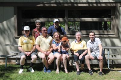 2018 Family Reunion, July 7, VBSP
Jim Higham Family and Grandpa and Grandma
Front: Jack Higham; Jim Higham; Katie Higham Phoenix; James Bryan Phoenix; Jan Mack Higham; David Higham
Back: Peg Bills Higham; Adam Phoenix
