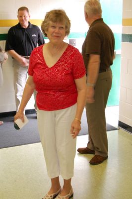 Sunday Party at OLS School
Guest of Honor: Jan Mack Higham; Jack Higham in background; greeter John Higham at door
