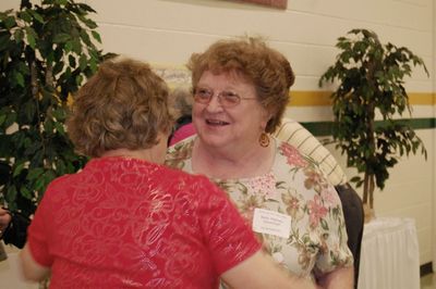 Sunday Party at OLS School
Guests: Jan Higham greets sister-in-law Betty Higham Sauerzopf
