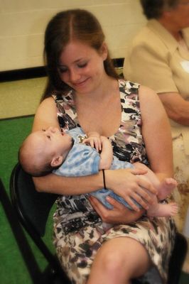 Sunday Party at OLS School
Guests: Oldest and youngest grandchildren: Katie Higham holding Eli Glazer
