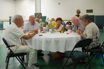 Sunday Party at OLS School
Tables: Joe Mack; Dan Mack; Helen Mack; Dick Wilson; Cathy Wilson 
