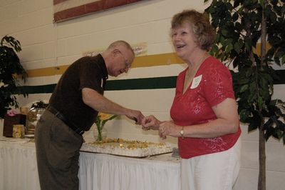 Sunday Party at OLS School
Cake:  Jack and Jan cut the cake
