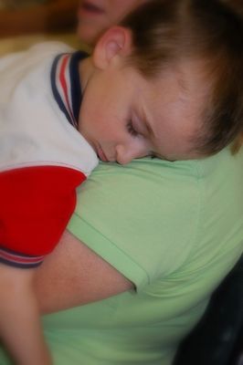 Sunday Party at OLS School
Guests:  Sleepy Cole Entwistle on Mom's shoulder.
