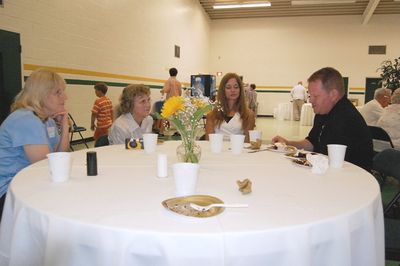 Sunday Party at OLS School
Tables: Denise Paukett Signor; Eleanor Mack Paukett; Cathy Foster Higham; John Higham
