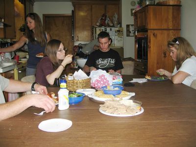 Friday/Saturday Breakfast and Picnic
Cathy (in background) Rachel; Jake; and Jane Higham at the Dining Table.
