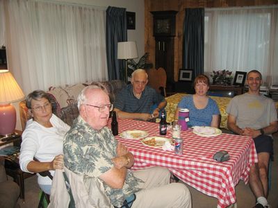 Friday/Saturday Breakfast and Picnic
Picnic: (Clockwise) Dick Wilson; Cathy Wilson; Art Glazer; Mary Glazer; Mark Glazer in Living Room.
