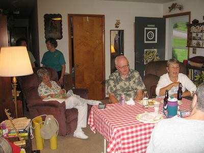 Friday/Saturday Breakfast and Picnic
Picnic: Jill and Eli Glazer in background.  Dick and Cathy Wilson talk with Mark in foreground.
