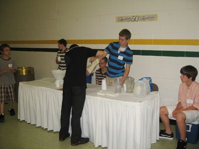 Sunday Party at OLS School
Food: Beverage Barons: L to R: Tyler Entwistle; Nicholas Higham; Jacob Higham (back to camera) David Higham; Arik Foley; Andrew Awad
