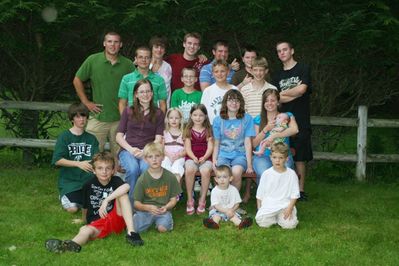 Friday/Saturday Breakfast and Picnic
Picnic: Higham Grandchildren: (Front) Tim Awad; Tyler, Justin and Cole Entwistle; Sam Hughes Seated: Rachel, Madison, Julia, and Laurel Higham; Katie Higham holding Eli Glazer
Standing: (Front) David and Thomas Higham; Joe and Riley Hughes; (Back) Andy Foley; Andrew Awad; Arik Foley; Dan, Nick, and Jake Higham
