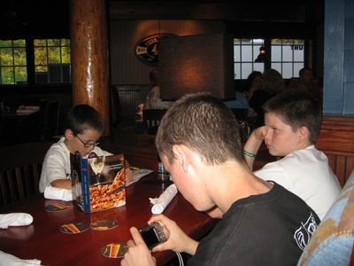 Thursday Trip Home
Night out at Red Lobster: Thomas; Nick and Jake (back to camera)
