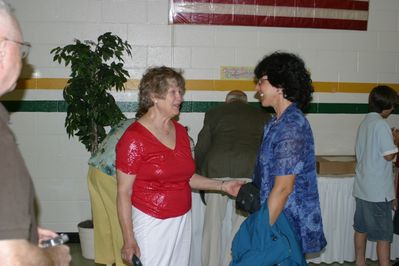 Sunday Party at OLS School
Guests: Jan Mack Higham greets, niece, Pat Fanning Livingston.
