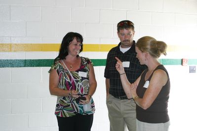 Sunday Party at OLS School
Guests: Pam Fanning Chappell and Greg Chappell greeted by Ann Higham Hughes
