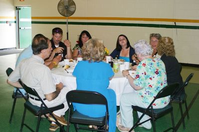 Sunday Party at OLS School
Tables: L to R: (Back to camera) Debbie Carlone; Ed Carlone; Josh Chappell; Greg Chappell; Pam Chappell; Amy Knowlton; Cathy Wilson; Cindy Knowlton; Eileen Fanning
