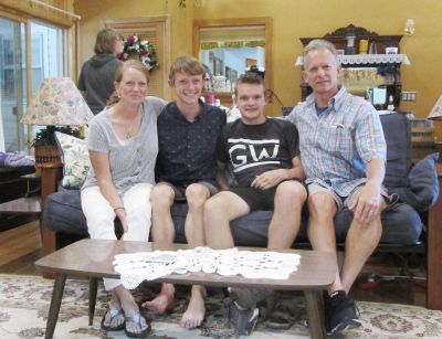 60th Anniversary Party Jack & Jan August 10, 2019
The Hughes Family
Ann Higham Hughes; Riley O'Hara Hughes; Sam Higham Hughes; Ben O'Hara Hughes
[N.B.  Joseph Mack Hughes, studying in Australia]
