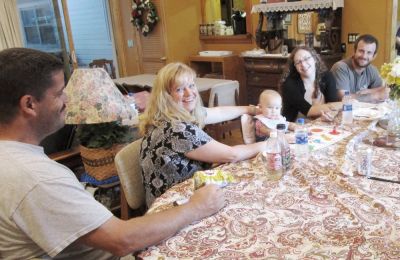 60th Anniversary Party Jack & Jan August 10, 2019
The Jane Higham Family
Vince Palleschi; Jane Higham; Nadia Renee Awad; Aley VanDerPoel; Andrew Awad
[N.B.  Timothy Awad unable to attend.  In Portland, OR]
